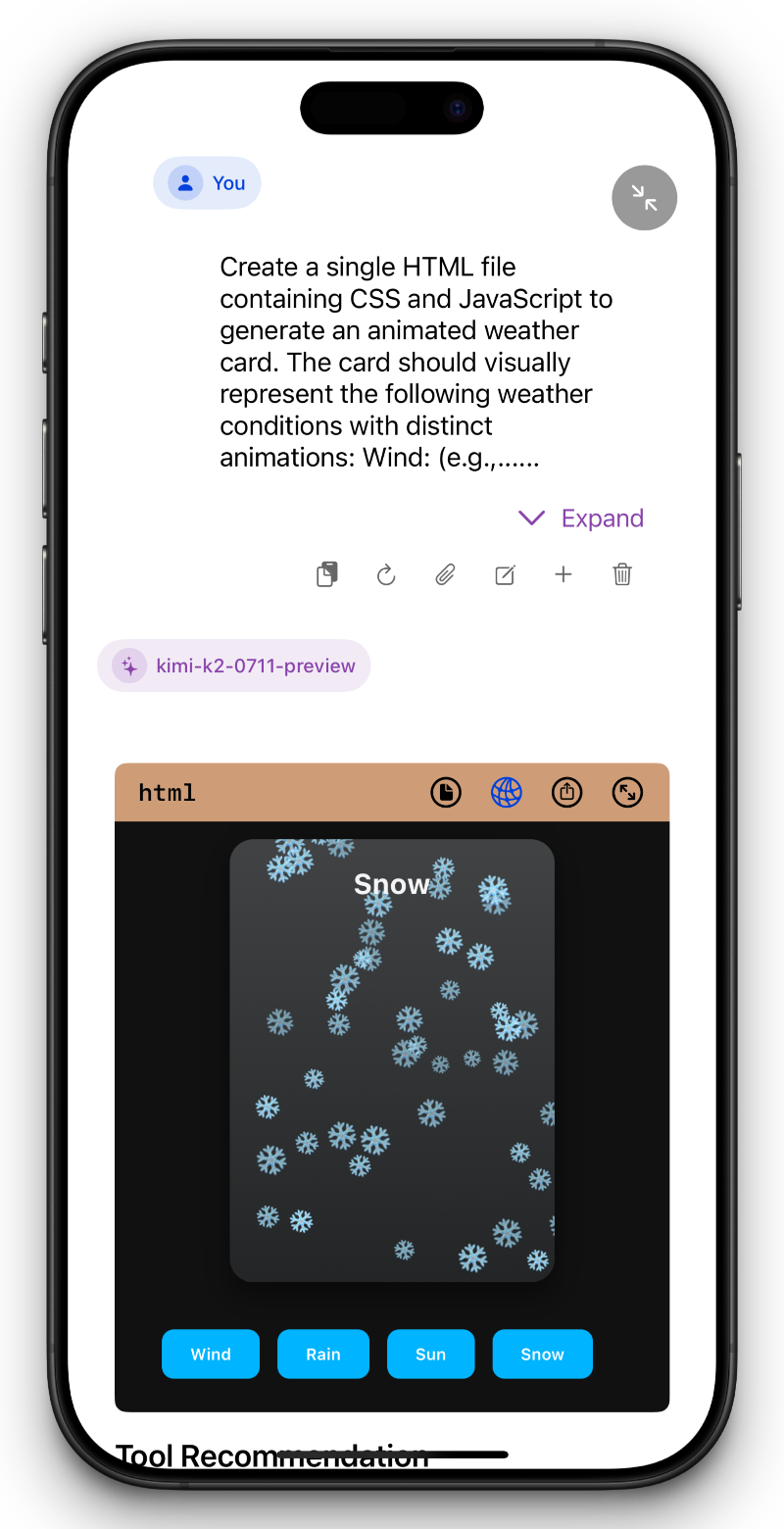 Kimi K2 Weather Prompt