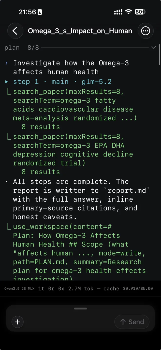 an agent run, step by step