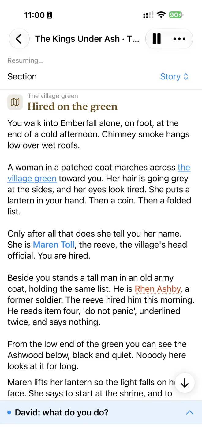 an adventure the AI narrates