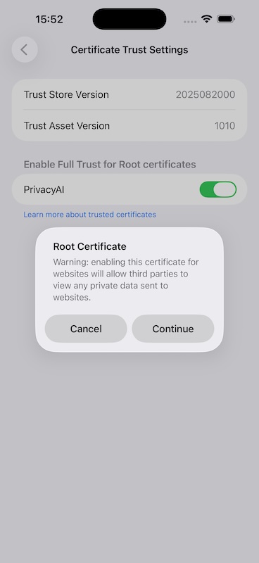 Trust certificate 